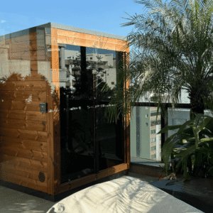 sauna finlandesa em madeira