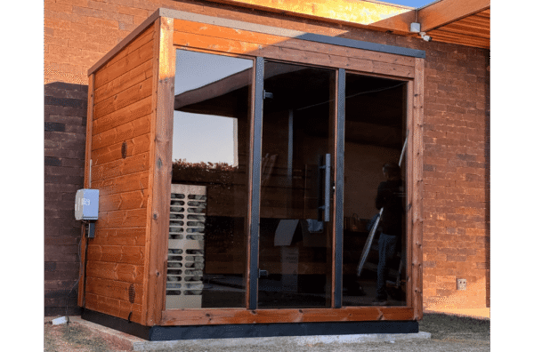 sauna finlandesa em madeira