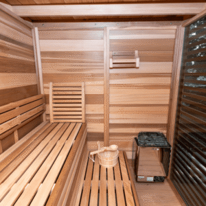 sauna finlandesa em madeira